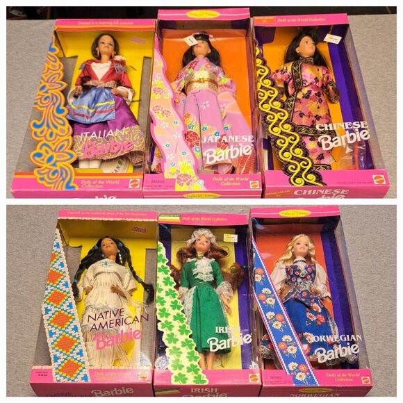 VINTAGE BARBIE DOLL LOT NIB DOLLS OF THE WORLD NOS 90S HTF RARE NEVER OPENED - Picture 1 of 13